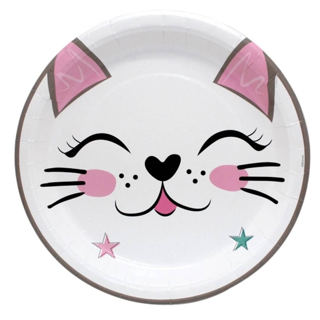 Miss Cat Lisanslı Karton Tabak Miss Cat Kedi Doğum Günü Malzemeleri