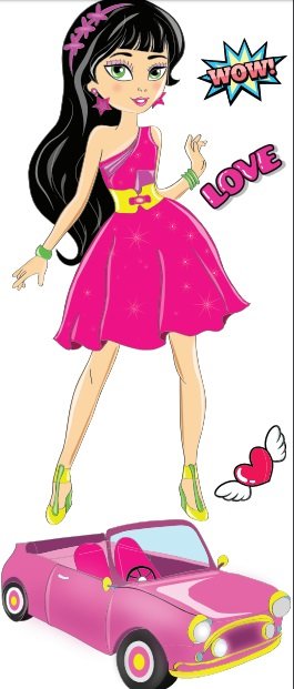 barbie-sticker-araba