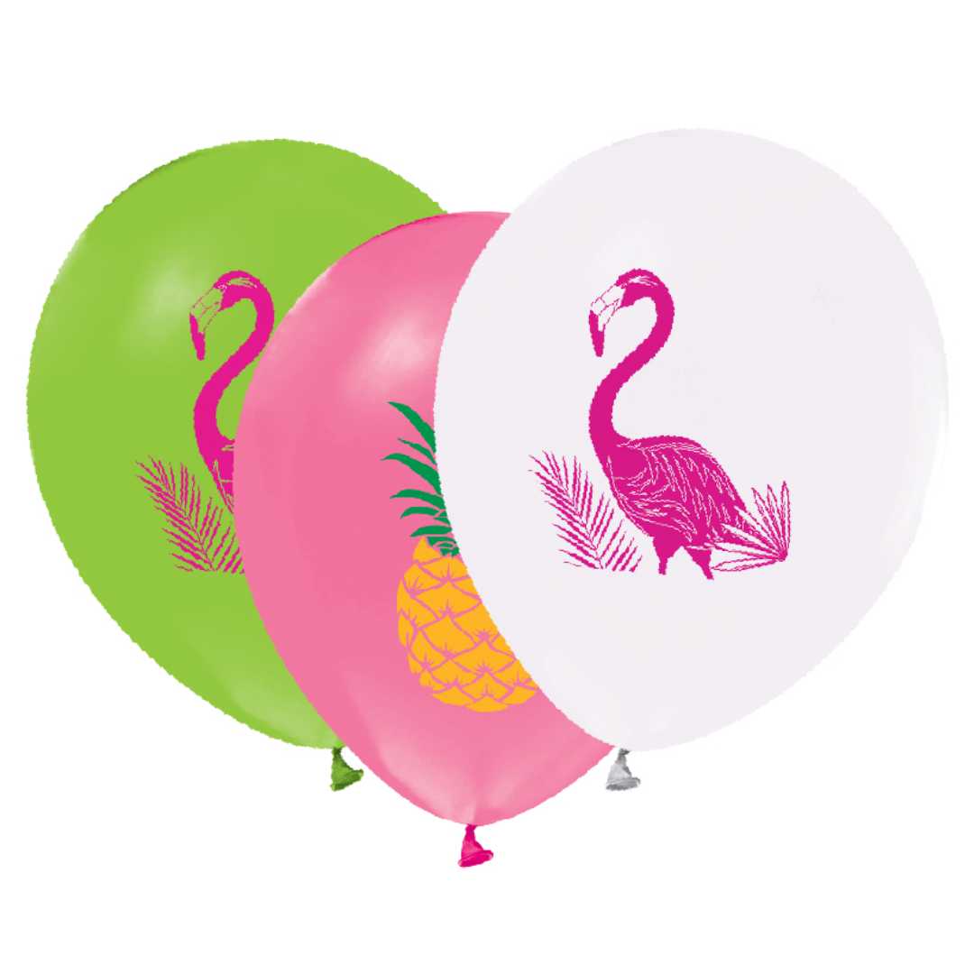 flamingo-ananas-baskili-balon-12-inc-10-adet