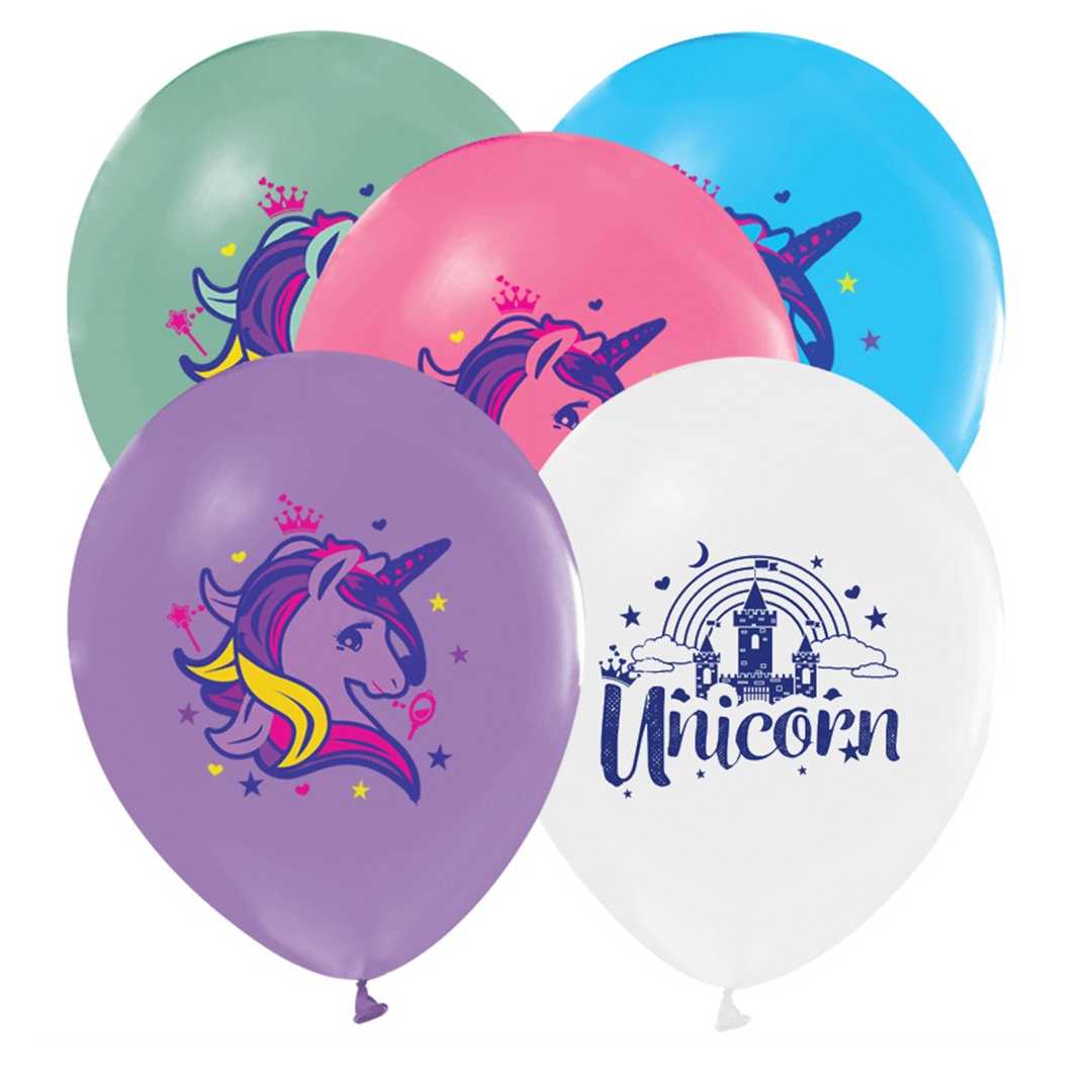 unicorn-tek-boynuzlu-at-baskili-lateks-balon-100-adet