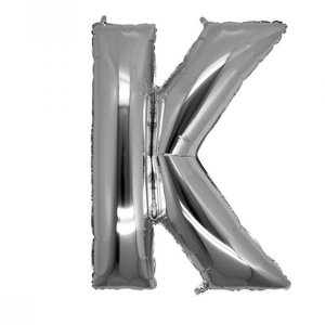 K Harfi Gümüş Folyo Balon 100 cm