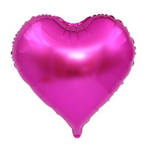 Fuşya Kalp Folyo Balon 45 cm