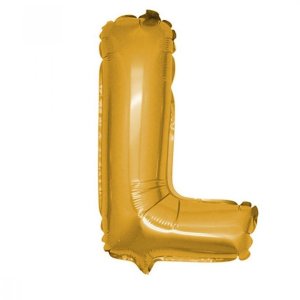 L Harfi Altın Folyo Balon 100 cm