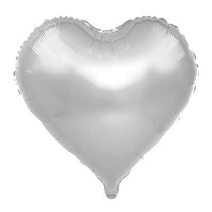 Gümüş Kalp Folyo Balon 45 cm