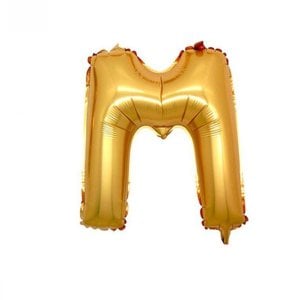 M Harf Altın Folyo Balon 40 cm