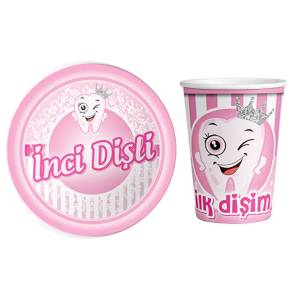 Diş Buğdayı Tabak Bardak Set Pembe 8 Adet