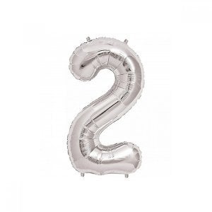 2 Rakam Folyo Balon Gümüş 40 cm