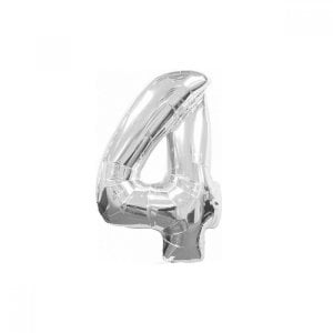 4 Rakam Folyo Balon Gümüş 40 cm