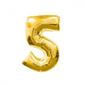 5 Rakam Folyo Balon Altın 100 cm