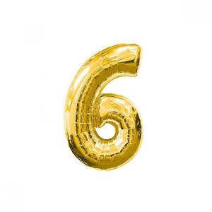 6 Rakam Folyo Balon Altın 40 cm