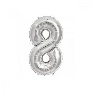 8 Rakam Folyo Balon Gümüş 40 cm