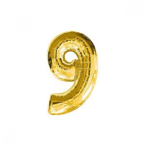9 Rakam Folyo Balon Altın 40 cm