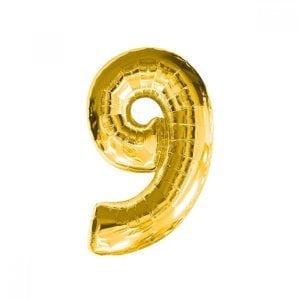 9 Rakam Folyo Balon Altın 100 cm
