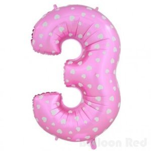 Kalpli Folyo Balon 3 Rakamı Pembe 40 cm