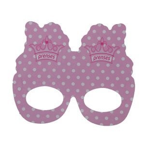 Puantiyeli Prenses Yazılı Konuşma Gözlüğü Pembe 10'lu