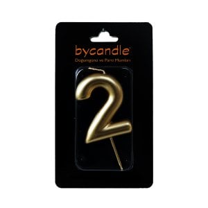 Rakam Mum 2 Yaş Işıltılı Altın Renk