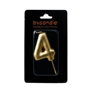 Rakam Mum 4 Yaş Işıltılı Altın