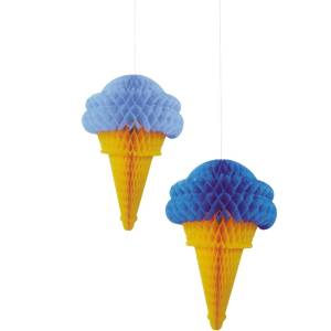 İkili Dondurma Petek Süs Mavi