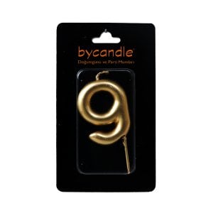 Rakam Mum 9 Yaş Işıltılı Altın