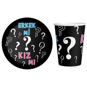 Cinsiyet Belirleme Tabak Bardak Set 8 Adet