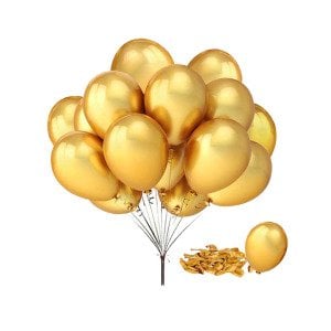 Metalik Balon Altın Renk 10 Adet