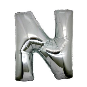 N Harf Gümüş Folyo Balon 100 cm