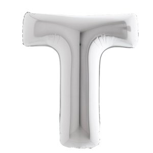 T Harf Gümüş Folyo Balon 100 cm
