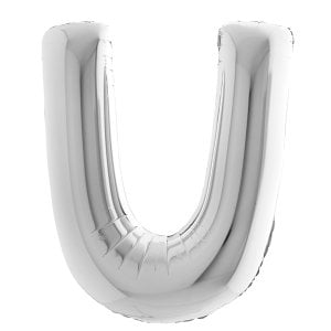 U Harf Gümüş Folyo Balon 100 cm