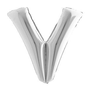 V Harf Gümüş Folyo Balon 100 cm