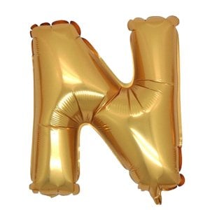 N Harf Altın Folyo Balon 100 cm