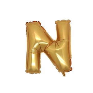 N Harf Altın Folyo Balon 40 cm