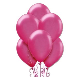 Metalik Balon Fuşya 10 Adet