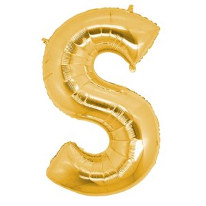 S Harf Altın Folyo Balon 100 cm