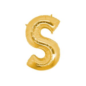 S Harf Altın Folyo Balon 40 cm