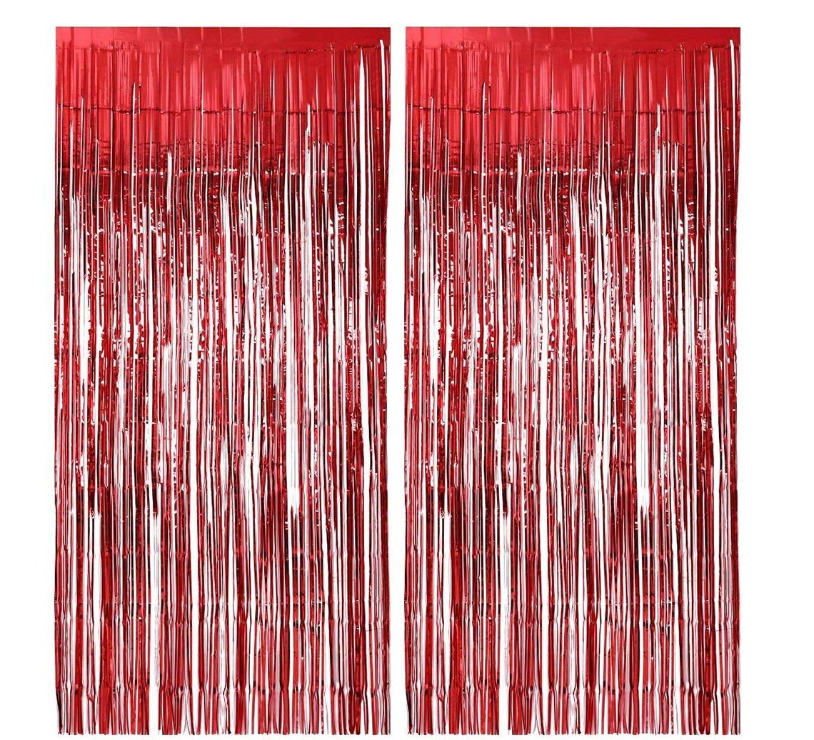 Metalize Kırmızı Arka Fon Kapı Süsü