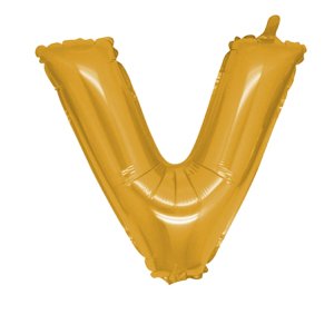 V Harf Altın Folyo Balon 100 cm
