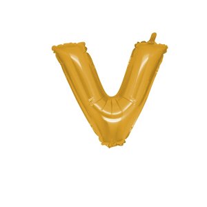 V Harf Altın Folyo Balon 40 cm