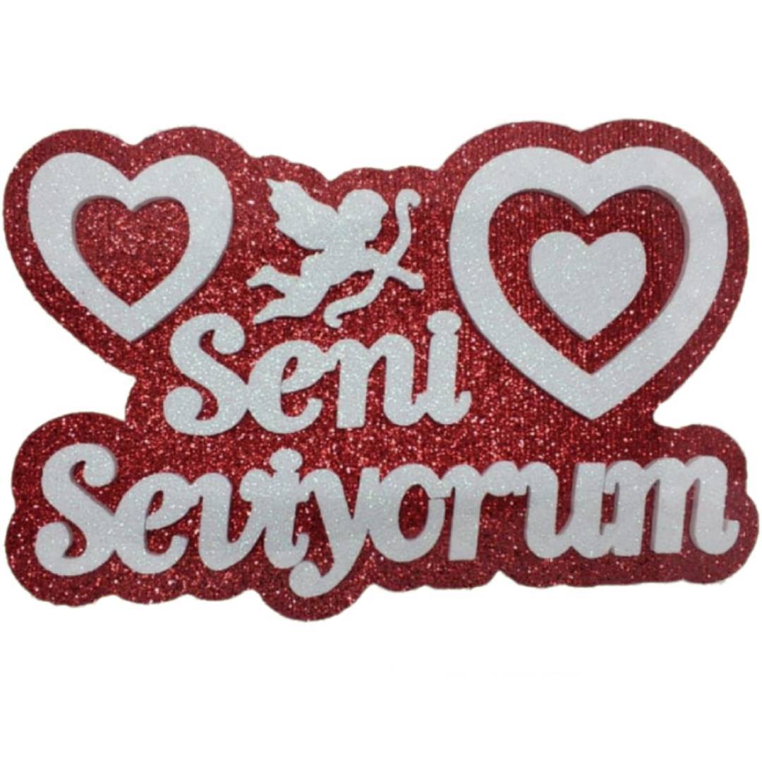 Seni Seviyorum Kalpli Strafor Kırmızı