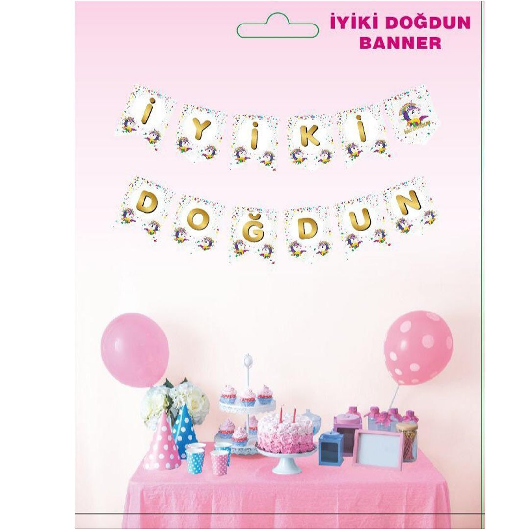 Unicorn Doğum Günü Parti Seti 8 Kişilik