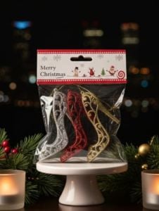 Yılbaşı Çam Ağacı Süsü Stiletto 3'lü Lüx 6421-39