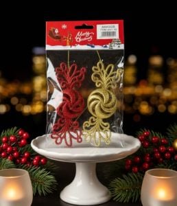 Yılbaşı Çam Ağacı Süsü Şeker 2'li Lüx 6421-40