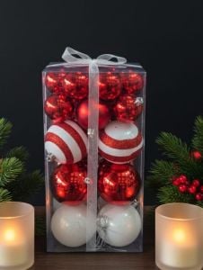 Yılbaşı Ağaç Süsü Top Lüx Karışık 6449-7