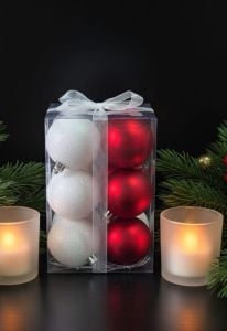 Yılbaşı Ağaç Süsü Top Lüx Karışık 6449-9