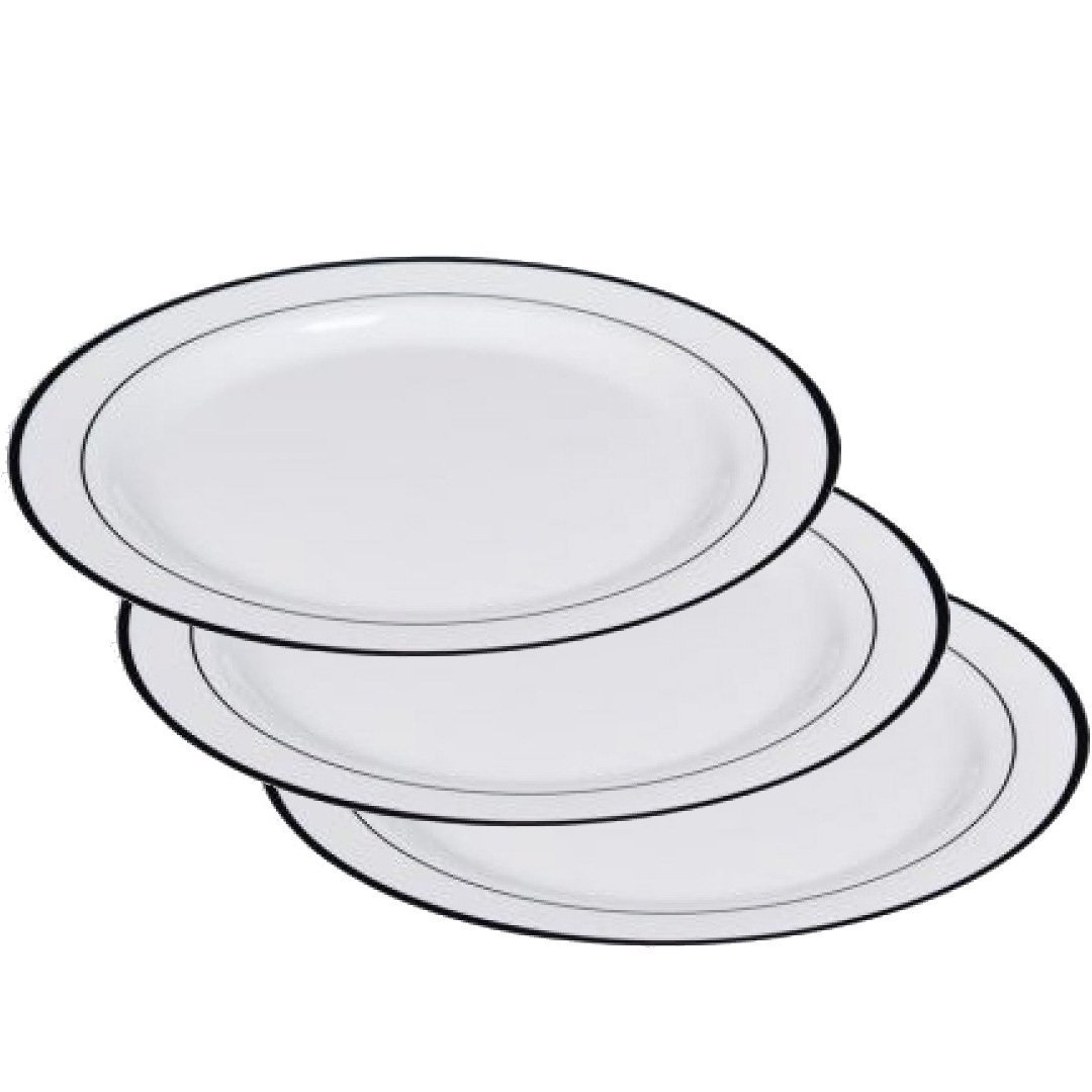 Partipan Porselen Görünümlü Yaldızlı Plastik Tabak 18 cm