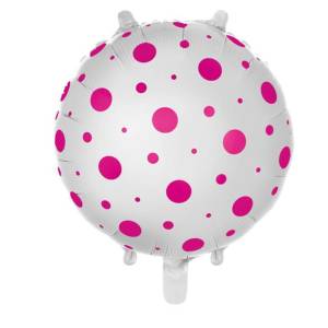 Pembe Puantiyeli Folyo Balon