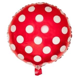 Beyaz Puantiyeli Kırmızı Folyo Balon