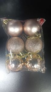 Yılbaşı Ağaç Topu 6 cm 6'lı 6421-22 Rosegold