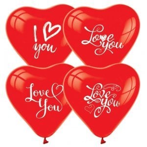 I Love You Baskılı Kalp Balon