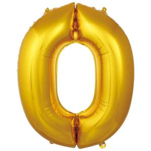 0 Rakam Folyo Balon Altın 76 cm