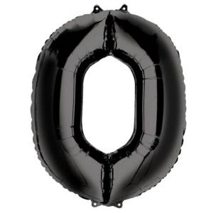 0 Rakam Folyo Balon Siyah 76 cm